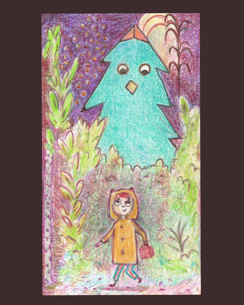 Bosque escondido. 🌲🌲🌛 Hidden forest. #illustration #pencilcolors #drawing #illustrator #forest