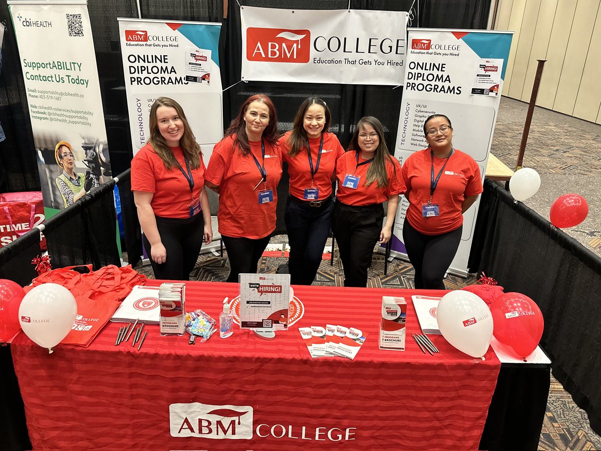 ABMCollege's tweet photo. We're hiring! 😊

Catch us at BMO Centre, Calgary, today until 2pm!

Or send your resumes to resumes@abmcollege.com!

https://t.co/5z0myuir5W

#abmcollege #hiring #careerfair #jobfair #jobopenings #career #careerfaircalgary #bmocentre https://t.co/SAYpkFM2L2
