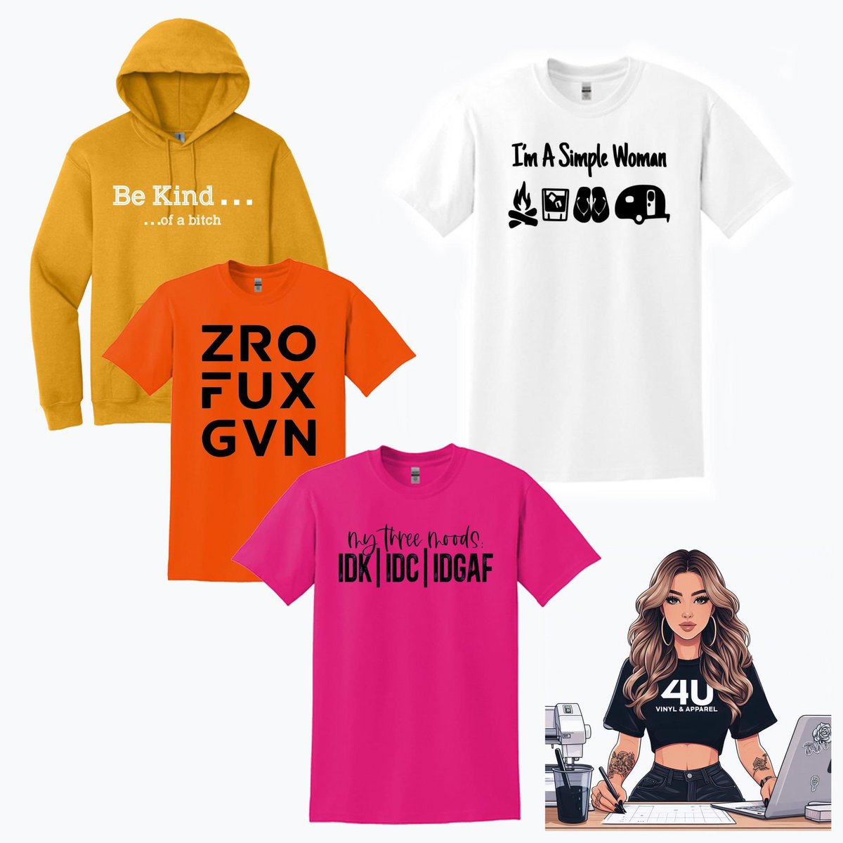 Want to make a statement? We've got you covered!

Send us a message and we can get your apparel started 4U!

#4uvinylandapparel #AdrianMI #customized #LenaweeCountyMI #ToledoOH #LucasCountyOH #4u #shirts #apparel #stickers #decals