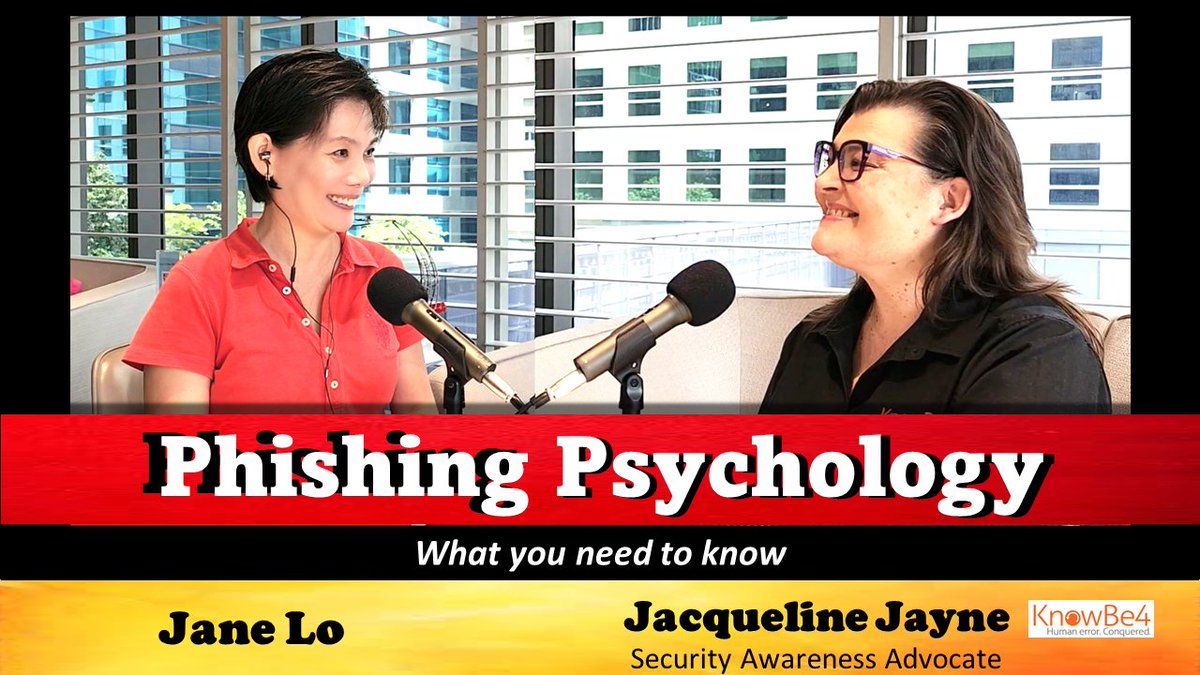 With @JakkiJayne in SG delving into #phishing psychology: 🎬youtu.be/Viw2WzBSdtI 1️⃣tools 2️⃣emotional triggers 3️⃣ malicious motivations 4️⃣ rising #AI sophistication. #CyberSecurity #education #DigitalTransformation