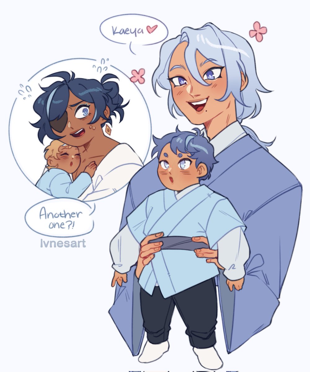 lvnesart's tweet image. inflicts motherhood upon ye
dw, he loves them, he's just very surprised rn
#genshinimpact #kaether #kaeyato