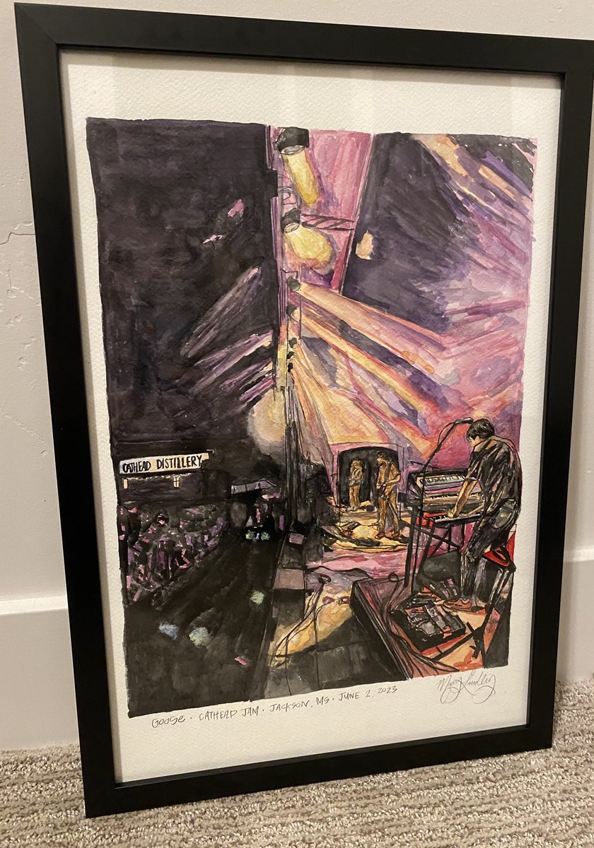 Carter_726's tweet photo. My sister had this painted for my birthday. Left me speechless. Our first Goose show together. Hometown show in Jackson, MS. Cathead Jam, 6/2/23. Go give the “Tumblecat” a listen if you haven’t 👀 https://t.co/5NdcXaAZ7S
