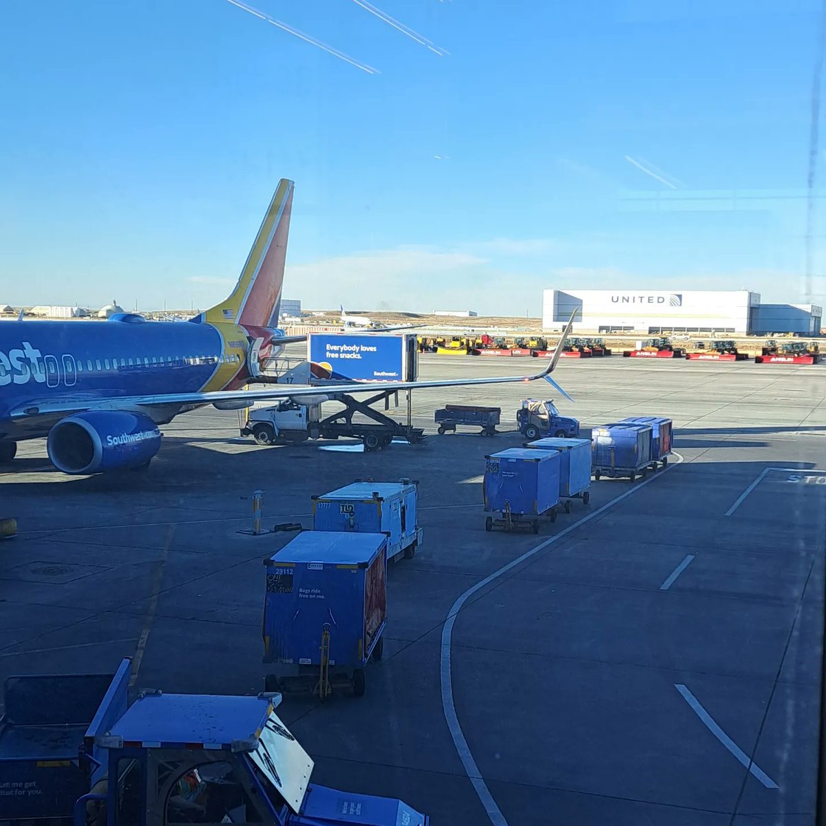 Wichita to Denver and Denver to Phoenix for NOCSAE Winter meetings. Spent several fall weekends on the tarmac loading planes for FB trips during CSU days. Dream Team supporting me  this trip. ❤️ 💜 💖