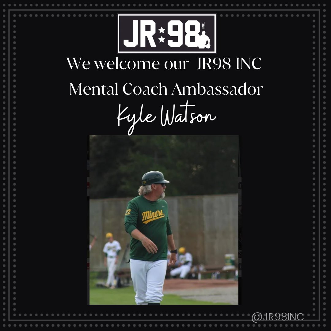 Kyle Watson, Director of Mental Performance- University of Charleston WV. “Joining JR98 as an Ambassador is an incredible opportunity that I jumped at immediately.  If I can help even one person see there is a way out of the darkness, we have won. “