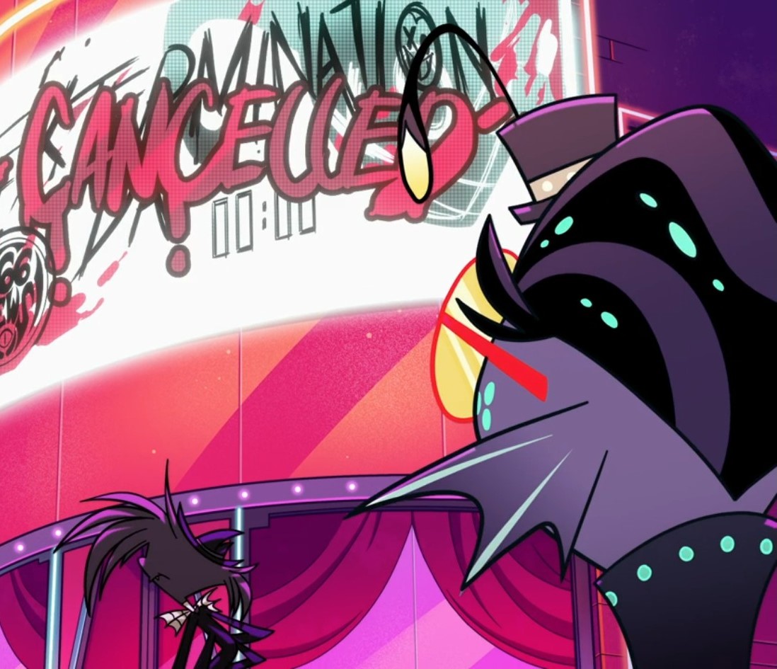 CalixoClover's tweet photo. #HazbinHotelSpoilers 

I am not normal about them, seeing both Arackniss and Baxter in the same frame had me screaminggg https://t.co/D2oaBr0ay9