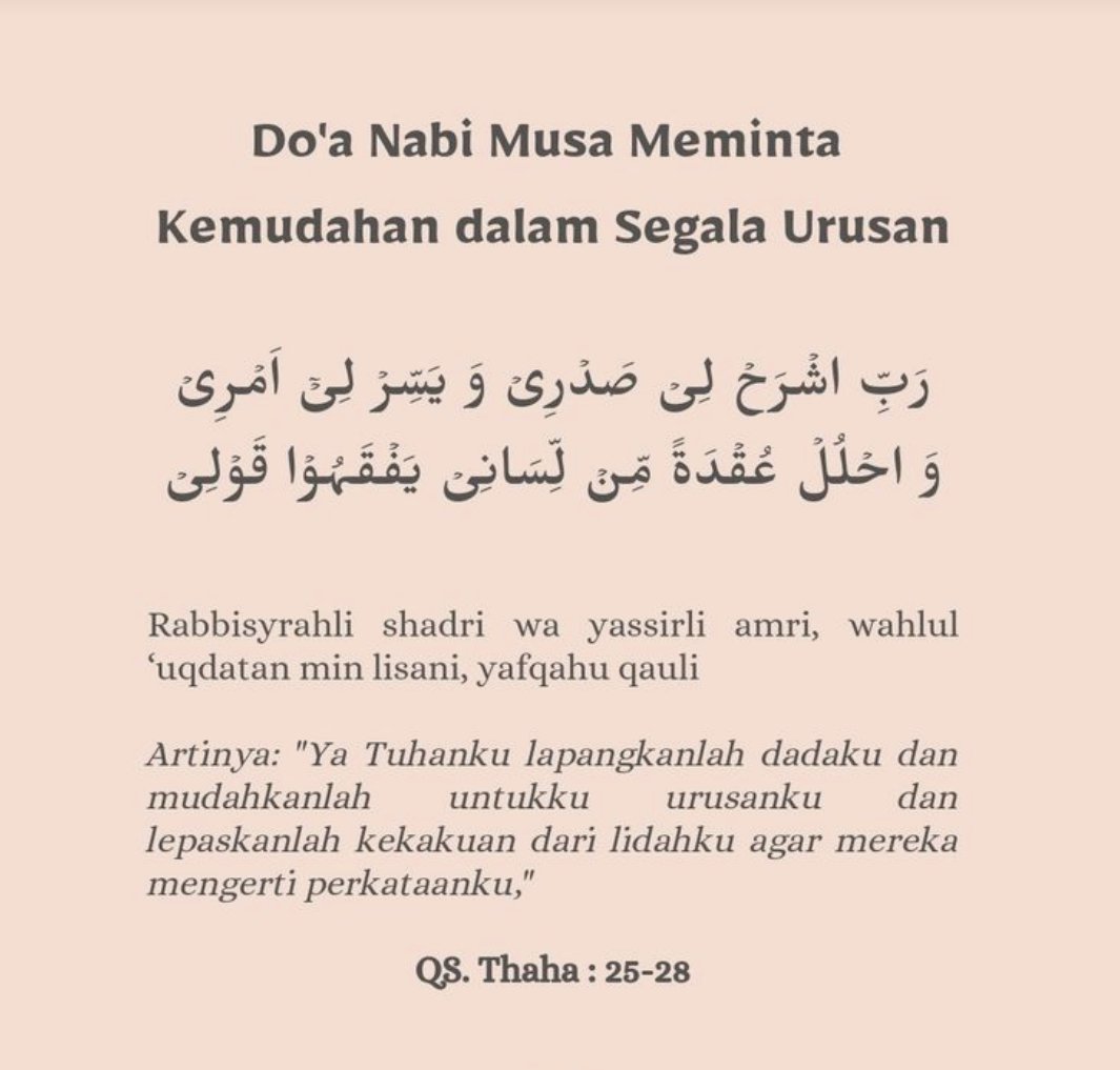 DiaraFathiya's tweet photo. Doa nabi musa meminta kemudahan dalam segala urusan✨ https://t.co/DtwLoGZ7H1