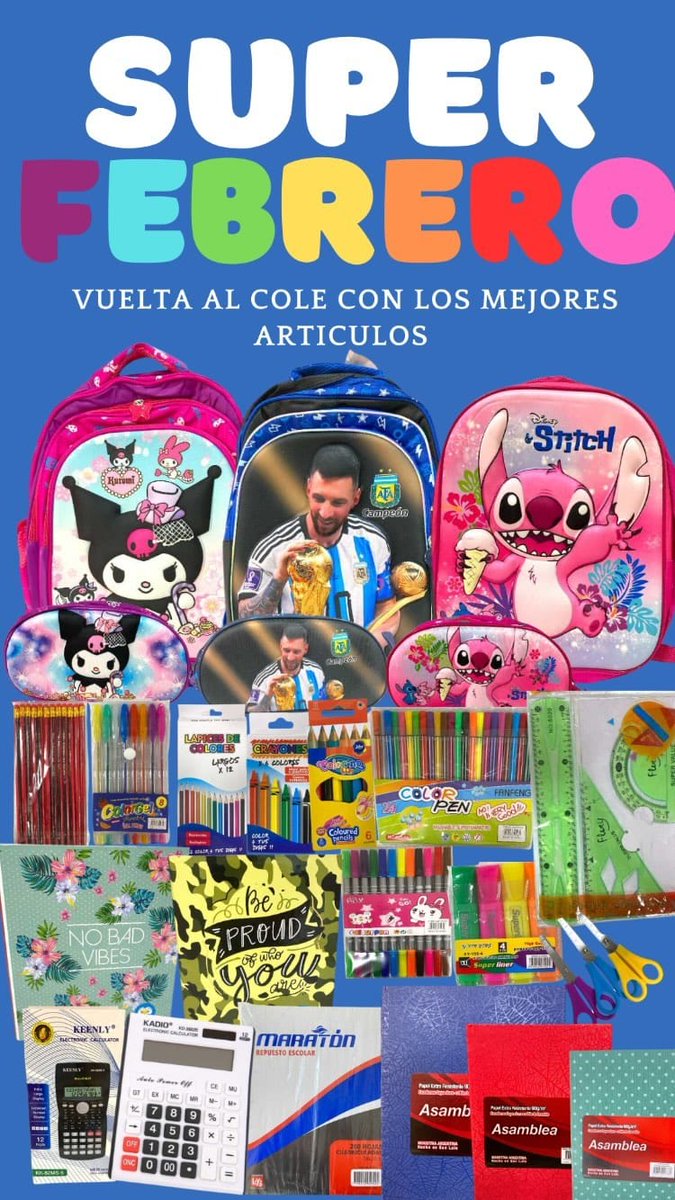gasbianchini's tweet photo. Vendo cosas para el colegio económico.
Cartucheras desde $6000
Mochilas desde $7500
Varios utiles y hojas , cuadernos economicos! https://t.co/9xZTSGMYuf
