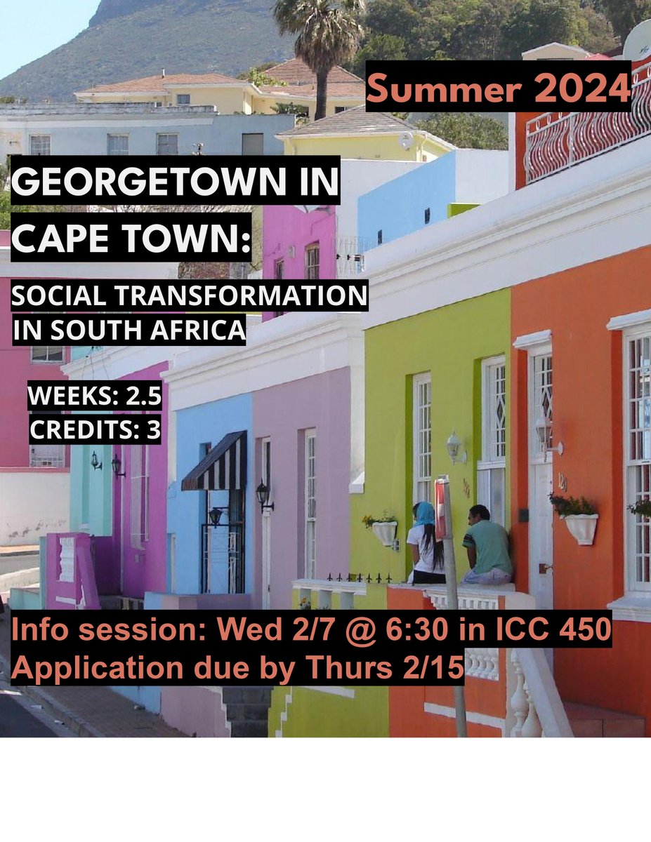 Applications now open for JUPS South Africa Program! Come learn all about earning an elective course and your Community-based learning (CBL), what type of community organizations you will work/learn from, and meet the Directors...