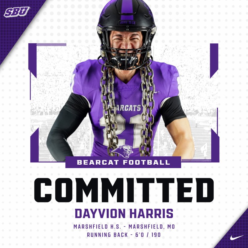 I'm extremely proud to announce I will be continuing my academic and athletic career at Southwest Baptist University! I'm blessed to have this opportunity and would like to give a big shout out to my coaches, teammates, and family for helping me reach this point. Go Bearcats! 🟣