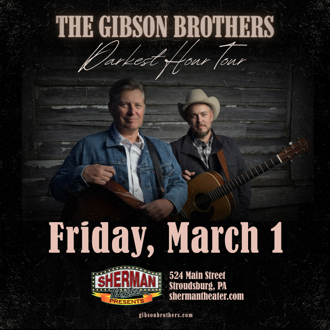 Join us at the @Sherman_Theater on March 1st! 🤘 bit.ly/4bl7qXt #livemusic #shermantheater #thegibsonbrothers