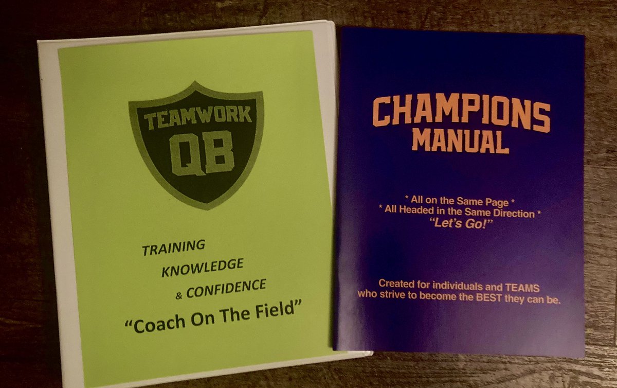 TeamworkQB's tweet photo. Fired up to have our first #TeamworkQB training session this coming Sunday evening! Each QB will be receiving both a #QBNotebook and #ChampionsManual.
Training them to be the “CoachOnTheField” @Bryan_Ault
@ChampionsManual https://t.co/yxTS8iJfEV