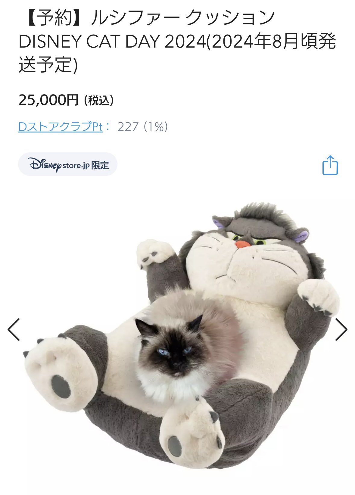 ディズニーストア シンデレラ ルシファー クッション