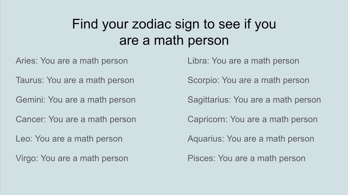 Find your zodiac sign to see if you are a math person