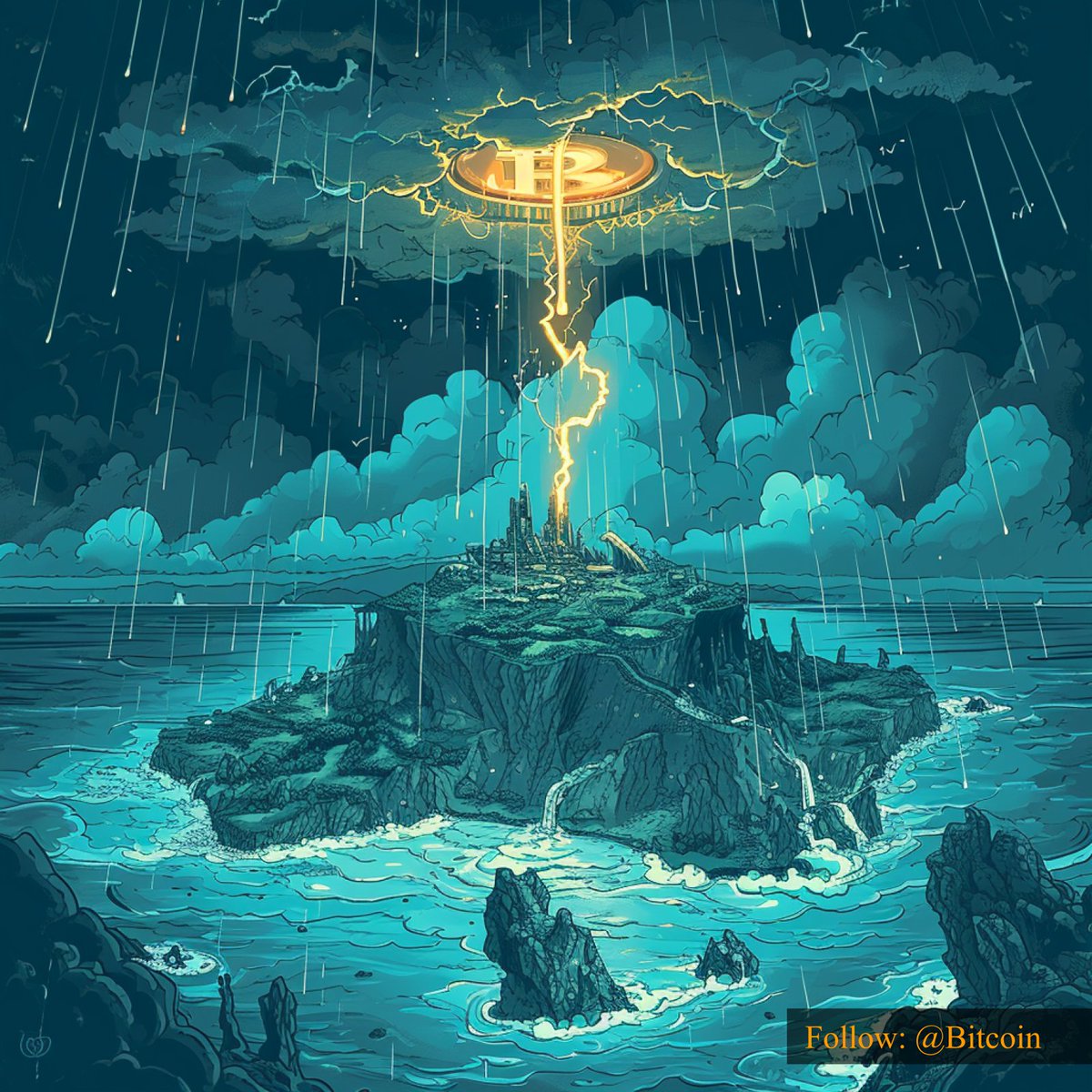 Surrounded by a storm of doubt, we stand as a beacon of light, producing endless possibilities. What will you accomplish with #Bitcoin? 🌧️🌋