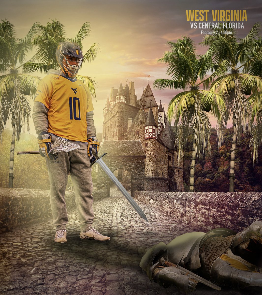 WVULax's tweet photo. Season Opener vs @UCF_Lacrosse 
Friday February 2nd at 6:00 pm
Livestream broadcast with @WVUHeart and @TeranMaloneMN begins at 5:50 pm

#LetsGo 
💻 @cadeng88 https://t.co/x3aL66ASaT