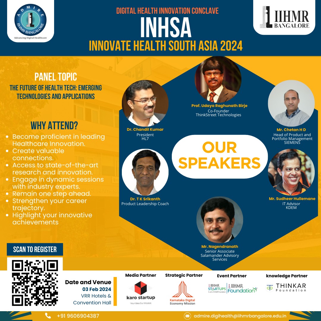 uday_birje's tweet image. 🇮🇳🧠🧬🩺Looking forward to moderate a Distinguished Panel of #Doctors, #Technologists and Industry Experts tomorrow 3rd February on &quot;The Future of #HealthTech: Emerging Technologies &amp;amp; Applications&quot;.