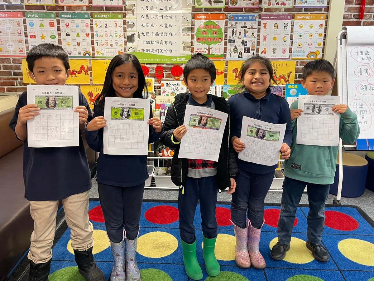 100 days of school project from our 2nd graders! @CommunicateRSD @EncinitaEagles @AsiaSocietyEDU @actfl @CLASS_K12 @CLTA_CA