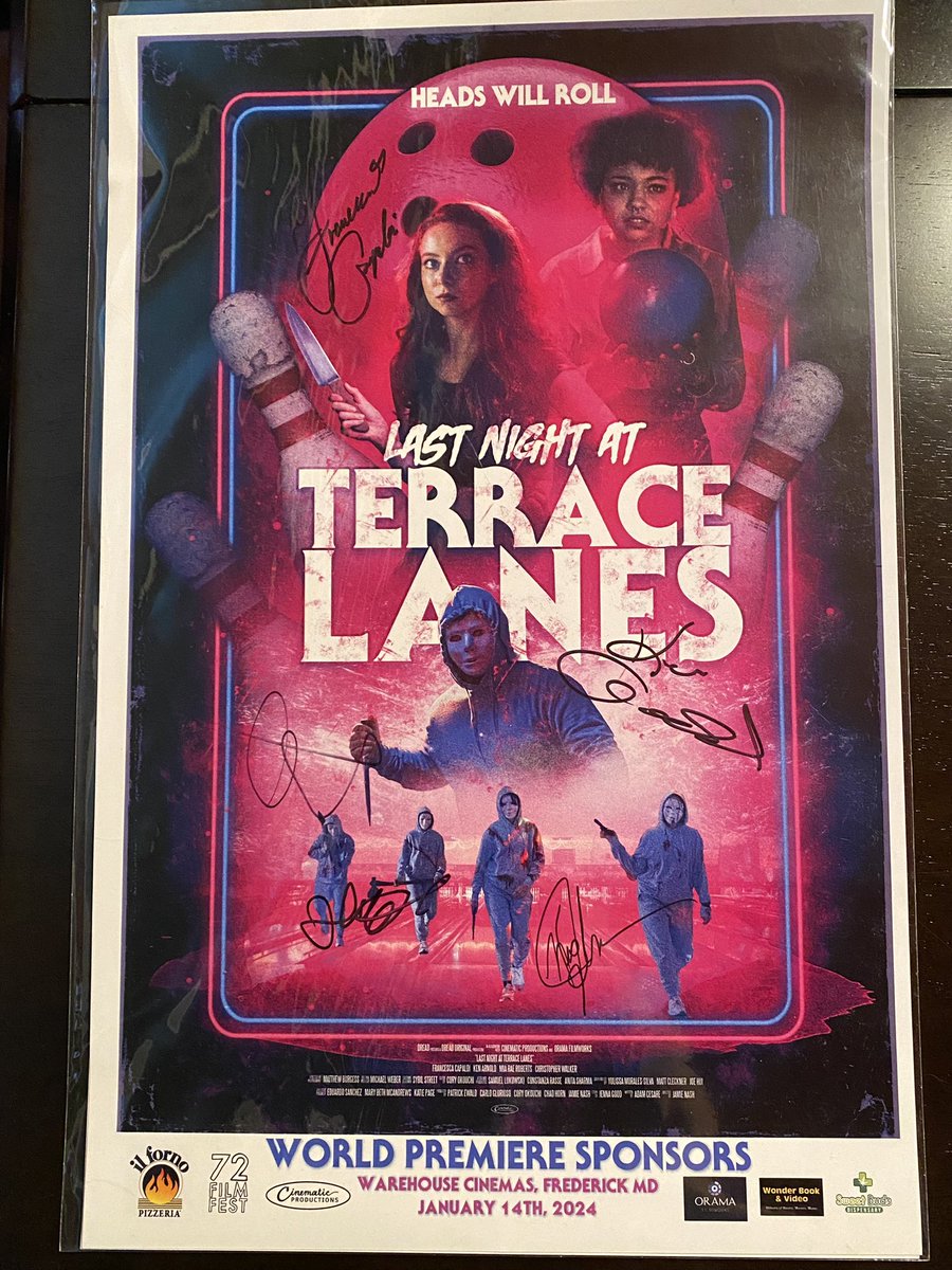 RCB_in_DC's tweet photo. World premiere on 1/14/24 of the amazing film Last Night at Terrace Lanes! Independent horror ruled! Steam it! @ImTheFrancescaC @kenarnoldactor @WesJohnsonVoice @Adam_Cesare #LastNightAtTerraceLanes #IndependentHorror
#WarehouseCinemas
#SupportindieFilm #Horror #JamieNash https://t.co/a4VEEzNtoz