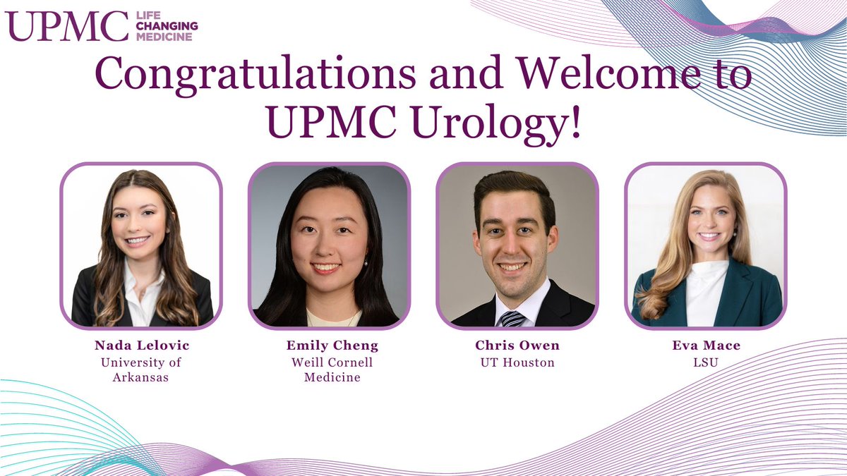 We are so excited to welcome our newest intern class, Nada, Emily, Chris, and Eva, to the UPMC Urology family!! Can't wait to work with you all! 🥳 #auamatch #AUAMatch2024 #UroSoMe #urology #matchday