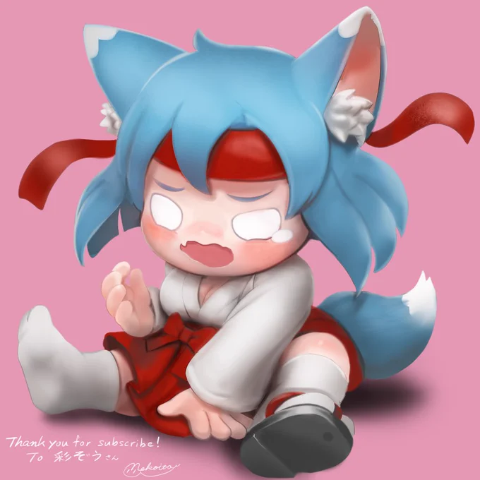 昨日の配信で描かせて頂いた彩ぞうさんのTS狐っ娘です。サブスクありがとうございました! 