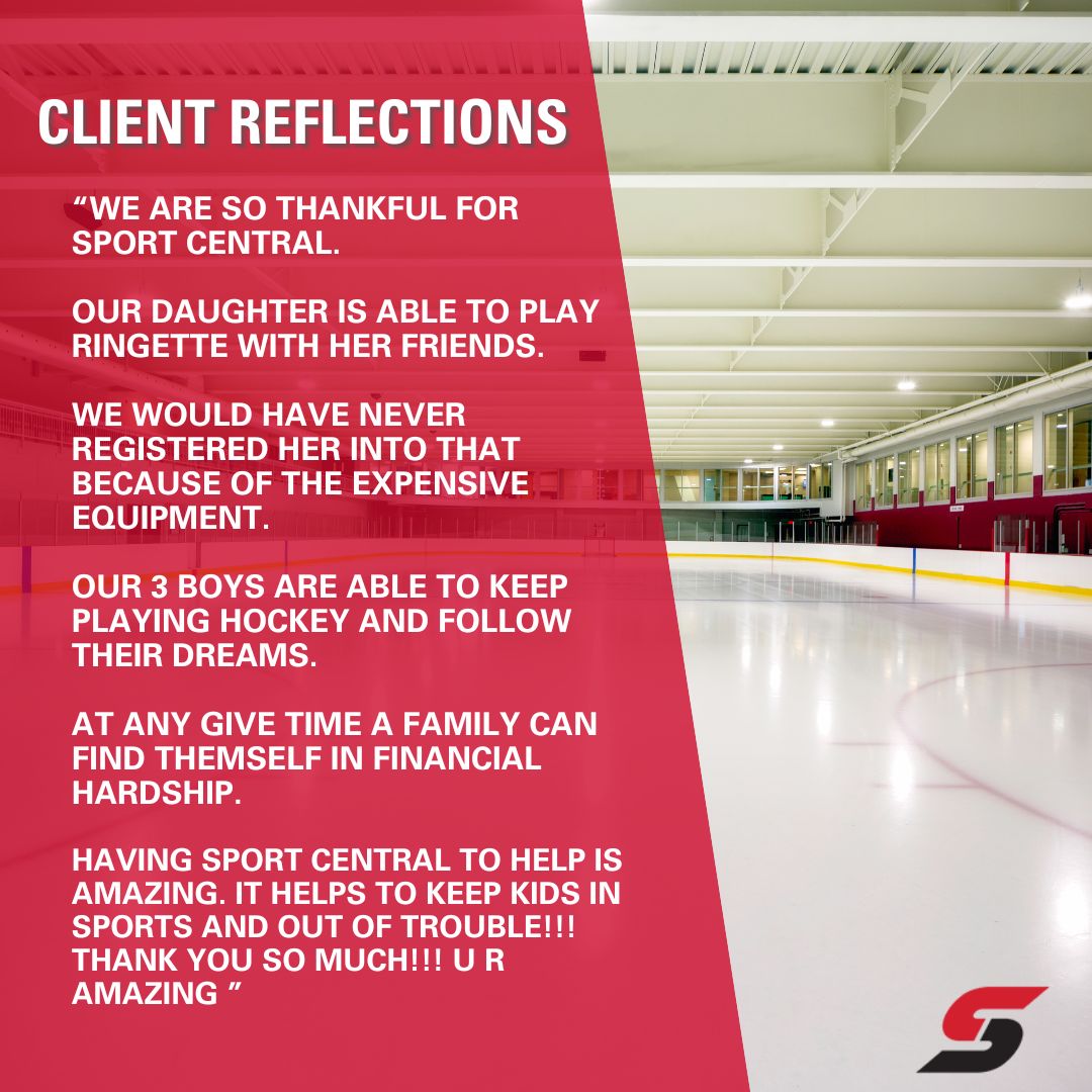 SportCentral_AB's tweet photo. ✨CLIENT REFLECTIONS✨
"We are so thankful for Sport Central. Our daughter is able to play ringette with her friends."
Your heartfelt testimonial reminds us why we do what we do—to ensure every kid has access to the joy and benefits of sports.
#ClientReflections #yegkids https://t.co/D1dTLzLaLe