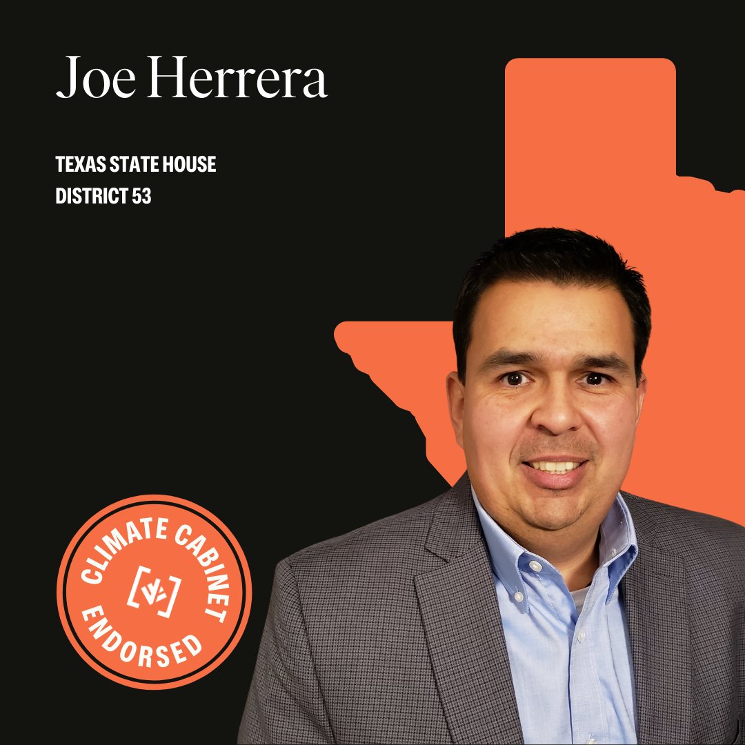 joepherrera's tweet photo. Endorsement Alert. 

Thank you Climate Cabinet for your endorsement, and your continued work towards climate solutions.  @Climate_AF https://t.co/s3Hn9ySkyM
