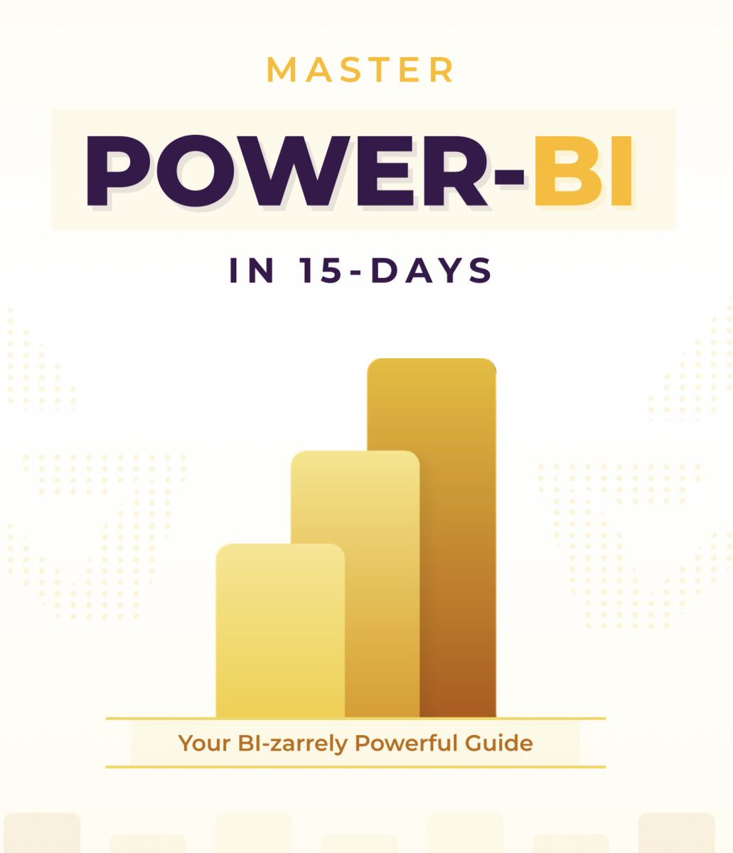 𝐏𝐨𝐰𝐞𝐫 𝐁𝐢 𝐢𝐧 𝟏𝟓 𝐃𝐚𝐲𝐬 ‼️📕
Paid book worth $250 ( For free ) 👨‍💻

[ Bookmark 🔖 ]

To get it, just:

👉🏻Like &amp; Repost
👉🏻Comment "Power BI"
👉🏻 Follow me (so that I can dm you)

#PowerBI #languages #DataScience #DataScientists