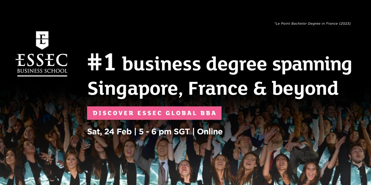 ESSEC Asia-Pacific (@essec_ap) on Twitter photo #ESSECBBA | Uncover a world of opportunities at ESSEC's Global Bachelor of Business Administration (BBA) program. Hear from our students as they share their experiences in #Singapore and worldwide. 
Register here: loom.ly/Yu_3Daw #ESSECBBA | Uncover a world of opportunities at ESSEC's Global Bachelor of Business Administration (BBA) program. Hear from our students as they share their experiences in #Singapore and worldwide. 
Register here: loom.ly/Yu_3Daw