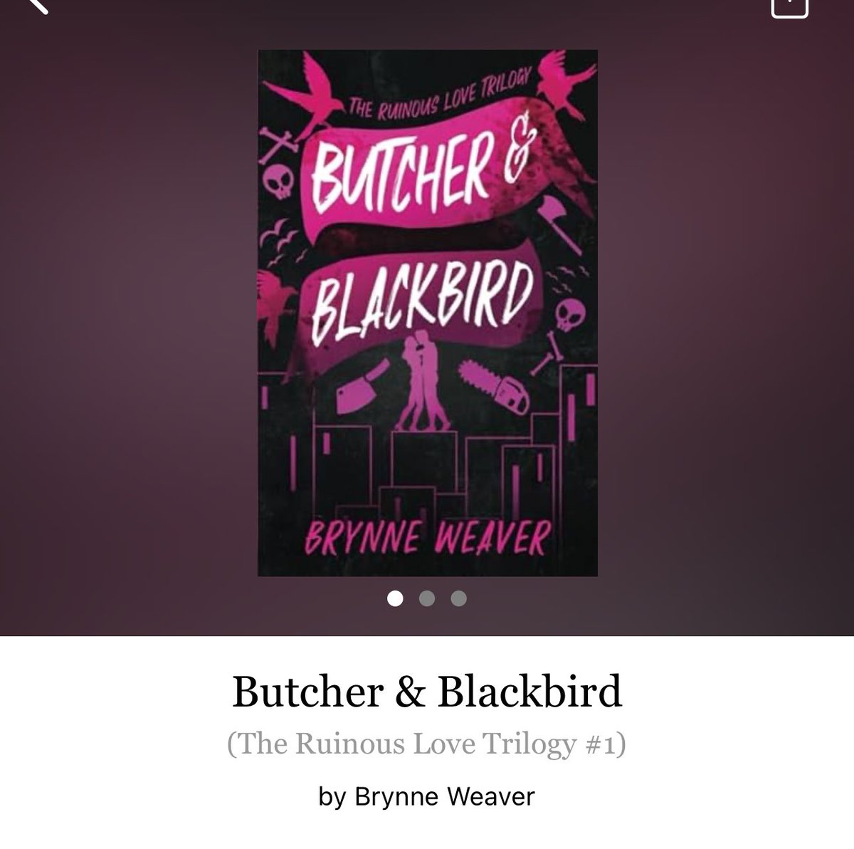 ReadItQuick1's tweet photo. Butcher And Blackbird by Brynne Weaver
#ButcherAndBlackbird by #BrynneWeaver #5895 #360pages #44for11 #44of400 #NewRelease #BOTM #BOTMJanuary2024 #Book1of3 #Series #TheRuinousLoveTrilogy #SloaneAndRowan #january2024 #clearingoffreadingshelves #whatsnext #readitquick https://t.co/8LGLRwH5lJ