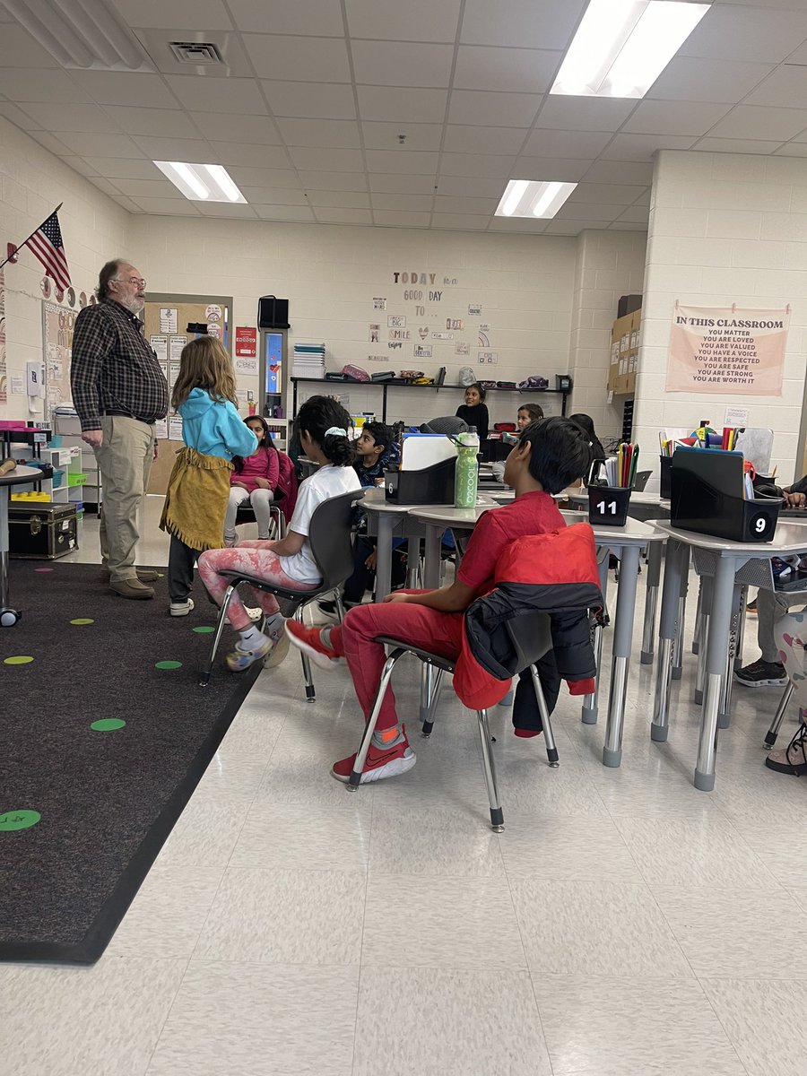 Thank you to Jamestown for coming to visit today and telling us all about the Powhatan tribe! We loved getting to see all of the artifacts in person. <a href="/E_ThompsonES/">Elaine Thompson Elementary</a>