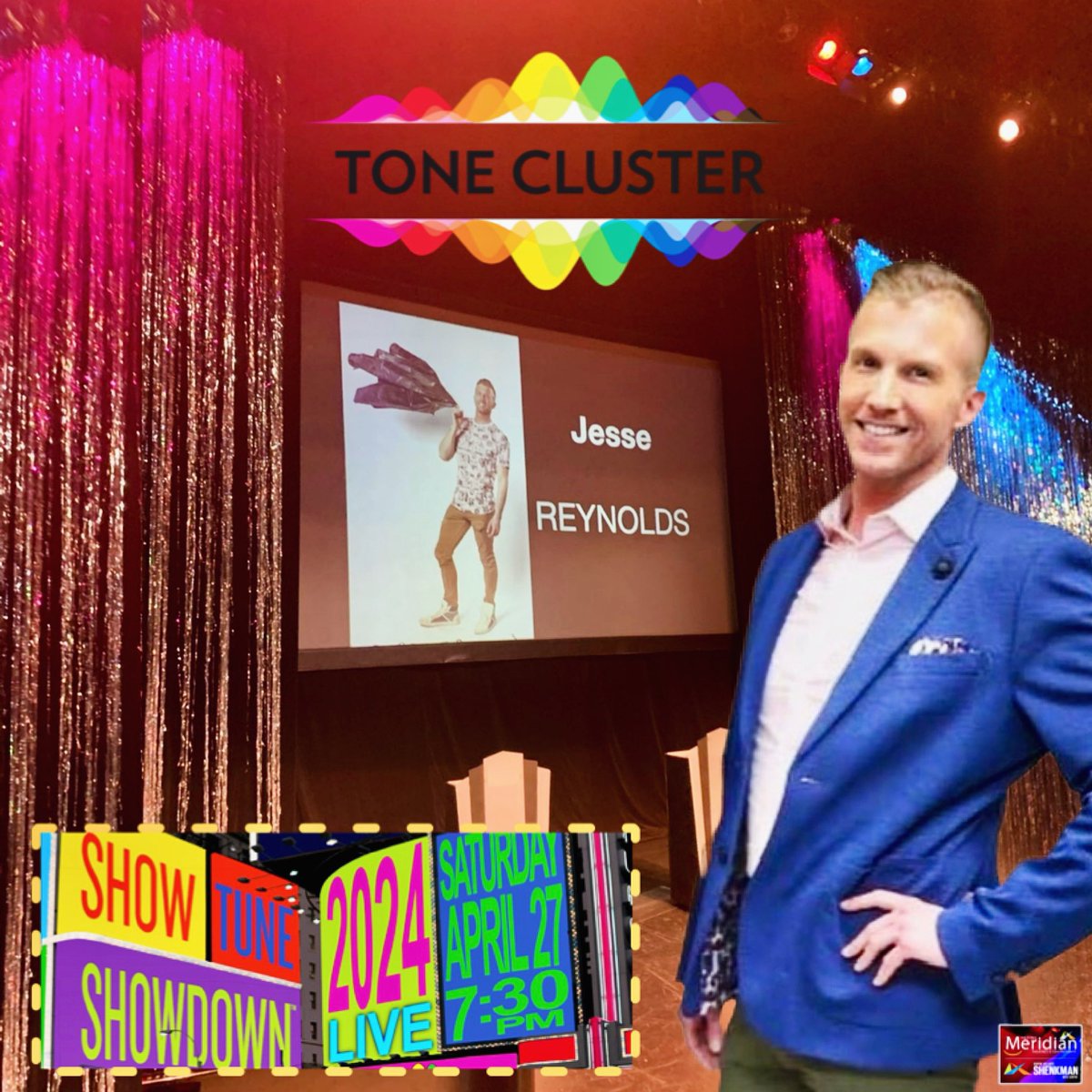 Stage lights 🌟 city nights 🌃 and a few #musicaltheatre fights 🥊! It’s what <a href="/Queerchorus/">Tone Cluster</a>’ #ShowtuneShowdown is all about, after all. 🎶🎤🕺🏼 

Tickled pink to be back as emcee for the 3rd year! 💖 April 27th, 2024 at <a href="/MeridianTCP/">Meridian Theatres @ Centrepointe</a>. 🏳️‍🌈🎟️🎭🤩🎵 #Ottawa 

➡️ meridiancentrepointe.com/en/show-tune-s…