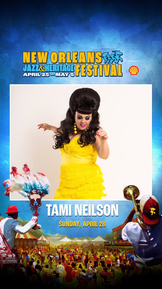 HOT DAWG!!! 💥💥💥 

Just announced! Tami Neilson, Sunday, April 28 at the New Orleans Jazz Fest! @JazzFest takes place April 25 - May 5 with 600+ bands, can’t-resist food, must-see crafts, daily parades and more. Tickets and info at nojazzfest.com. #jazzfest