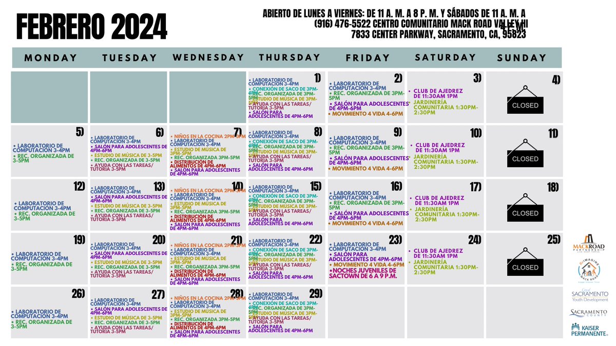 ReimagineMackRd's tweet photo. Here is the program calendar for February! Come check out our Mack Road Valley Hi Community Center! https://t.co/ugrvssgh2Y