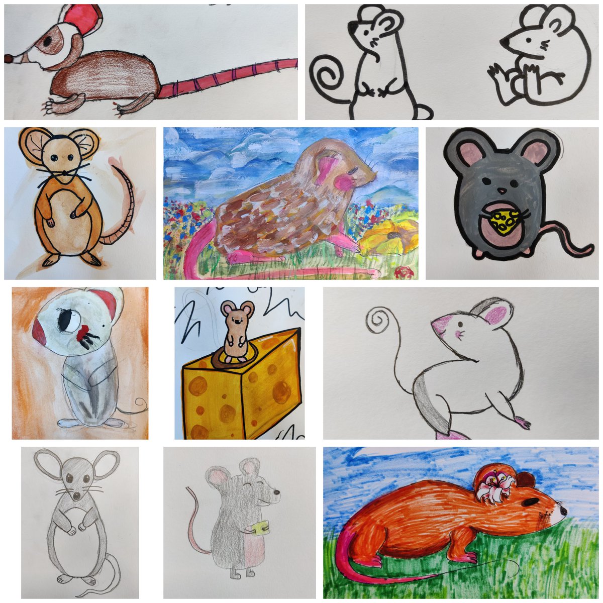 MissSmithArtDes's tweet photo. S3 illustrated some mice to go alongside Robert Burns' famous poem 'To a Mouse' for Burns Day. They all developed their own styles of illustrating and the poems look great with their mice illustrations!
#BurnsDay #toamouse #RobertBurns #illustration https://t.co/o8IOduC2f3