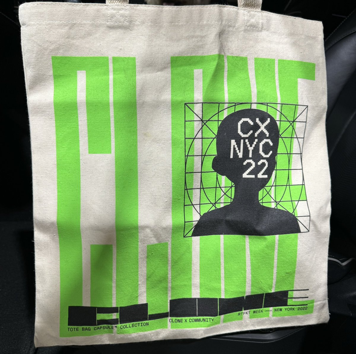 Throwback to NYC #CloneX still rocking my bag from <a href="/saffakaneraNFT/">Saffakanera.eth</a> 🫡  . Experience of a lifetime <a href="/RTFKT/">RTFKT</a>