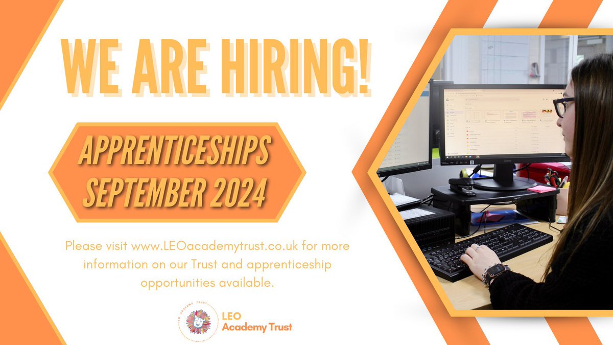 LEOacademies's tweet photo. 💭 Age 16+ &amp; looking for an #apprenticeship for September?

We’re offering L3 &amp; L4 apprenticeships in a range of areas, including:

🤸‍♀️ Sports Coaching
✏️ Teaching Assistant
🧑‍🍳 Catering
💻 Business Administration

👉 https://t.co/6XJe2XVfhu

Start your career with @LEOacademies 🦁 https://t.co/0mo3DFaNlf