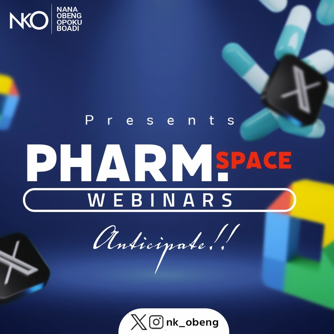 nk_obeng's tweet photo. The world๐ of Pharmacy is expanding. Pharmacists and Pharmacy students are encouraged to learn more about the expanding roles in health, business, technology etc.
NKO presents PHARM. SPACE webinars. #Pharmspace #amicushumanigeneris #pharmacistlife #ipsf https://t.co/0x1JB11nuE