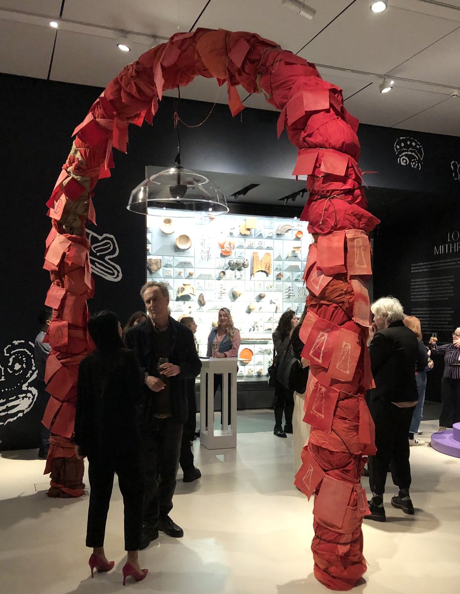 CarolineLawrenc's tweet photo. Great to see some of my archaeologist pals at the opening of #LondonMithraeum #BloombergSpace latest art exhibition by #LeoRobinson! Especially @hughbowden w/ latest edition of his  book on #MysteryCults 🥰 https://t.co/oNijP3afT4