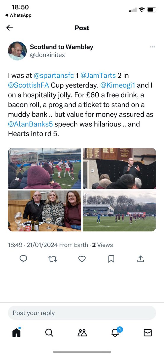 AlanBanks5's tweet photo. Diary filling up well for the 2nd half of the year. Please get in touch if you are hosting a dinner/lunch and would like to hear about “Life in the lower leagues of Scottish Football”.  Nice testimonial below from a lunch last week…. https://t.co/wE7sIZriPY