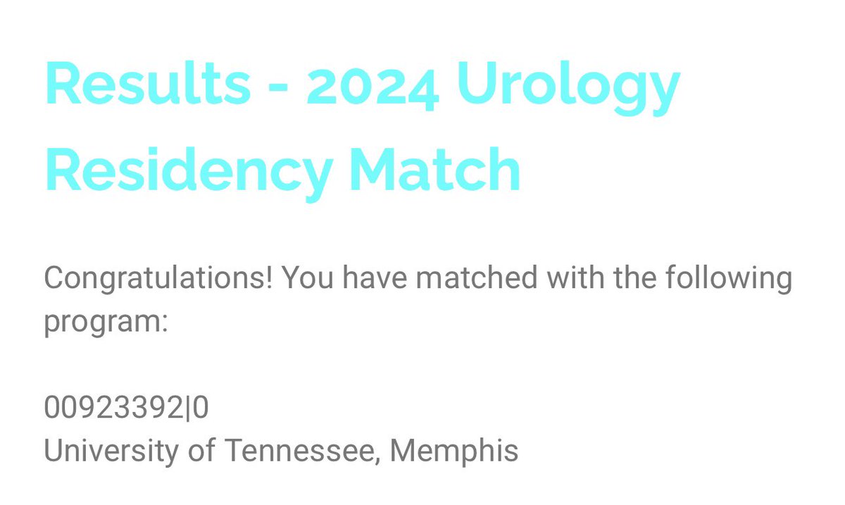 Thrilled to announce I have matched #urology at @UTHSCUrology ! Unbelievably excited to spend the next 5 years at such a terrific program!! Truly thankful for all the people who helped me get here.

#matchday #match2024 #AUAmatch2024