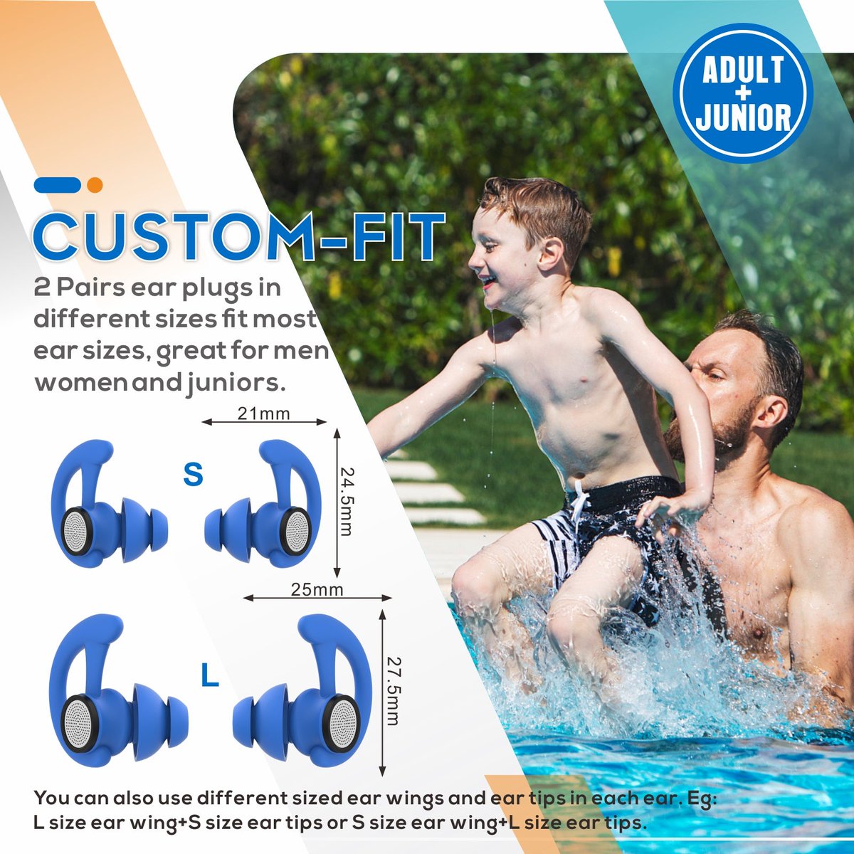 HearprotekE's tweet photo. Splash into comfort with Hearprotek Swimming Ear Plugs! 🏊‍��️ Waterproof, custom-fit, and stylish. Glow for night swims! 🌟 Reusable &amp; comes with a case. #SwimSafe #EarProtection 🌊👂✨ https://t.co/V66T18m0sU