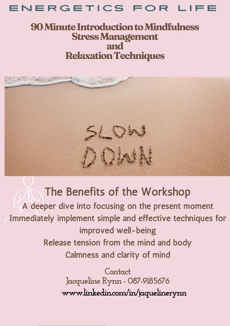 Energetics4Life's tweet photo. Introductory 90 minute mindfulness workshop at your workplace that will help you implement techniques straight away https://t.co/lcim2mUvlf