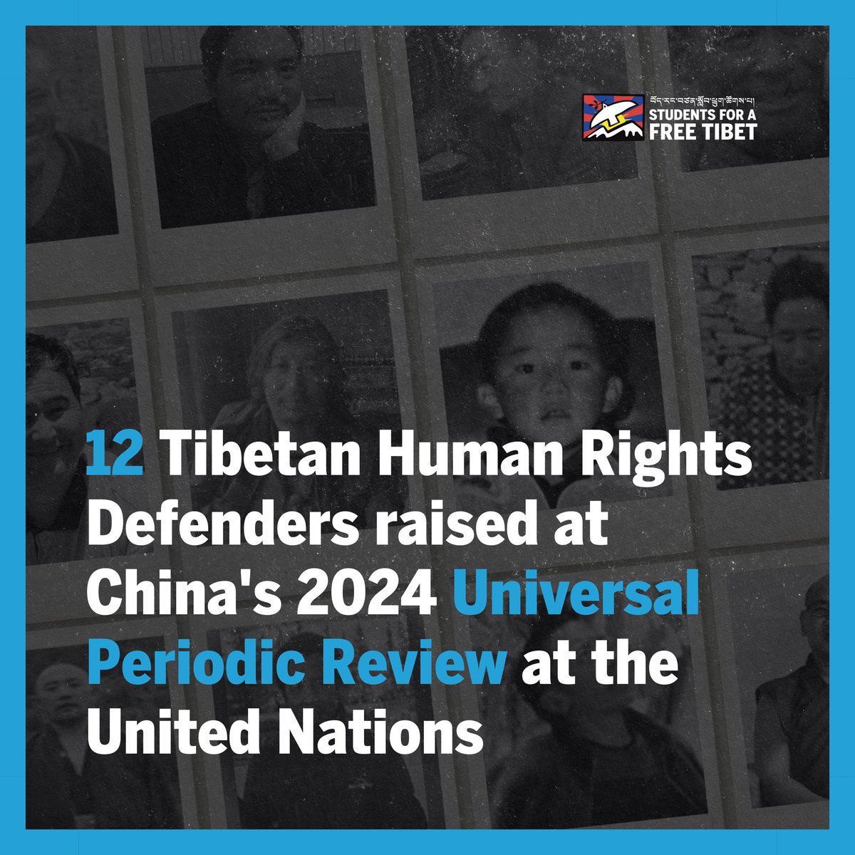 SFTHQ's tweet photo. The names and cases of these 12 Tibetan Human Rights Defenders were raised by multiple countries during China’s UPR. 

By saying their names and knowing their stories, we and the world send a clear message that these Tibetan heroes are not forgotten.

#FreePoliticalPrisoners https://t.co/Ewr9DS9Tcq