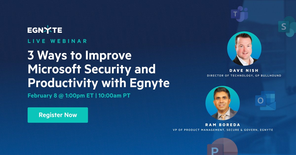 JulianTirsu's tweet photo. Say goodbye to chaos and hello to secure streamlined collaboration with @Egnyte and @Microsoft! 

Discover strategies to tackle content sprawl and data decentralization within Microsoft environments.  https://t.co/mv32oXdu6f https://t.co/y8hgVMe8h7