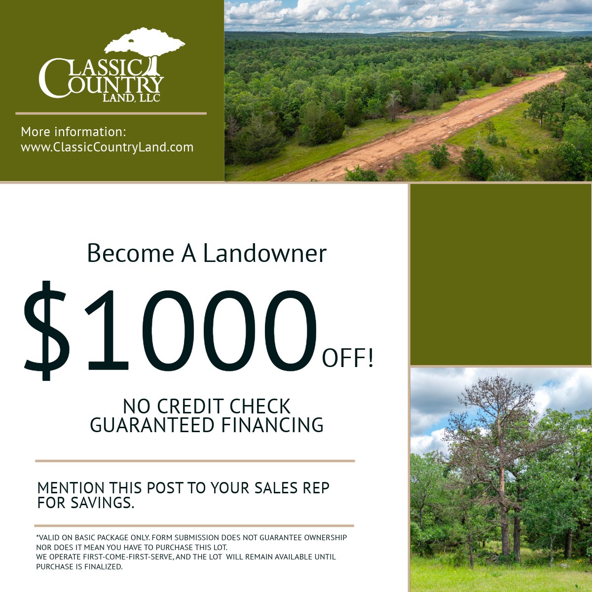 classicland's tweet photo. Save thousands on your land purchase with https://t.co/7V3eJVqF2c

#Realestate #Landforsale #hunting https://t.co/1moEpJvitF