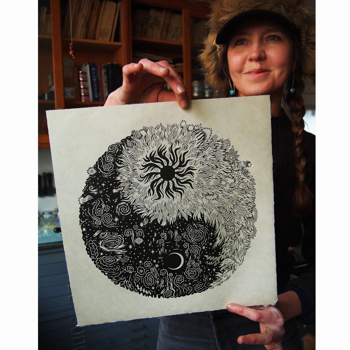 tugboatprints's tweet photo. Publishing the “YIN-YANG” woodcut, black ink on natural Kitakata paper, 14.5” x 14” https://t.co/6nCr2VbY11 https://t.co/UKmjIUrtL6