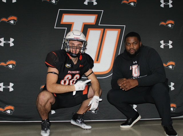AGTG!! Thank you to everyone who has helped me get to the next level. I am excited to be a part of what <a href="/taylorbetsu32/">Billy Taylor</a>  is building! 110% committed to <a href="/TusculumFB/">Tusculum Football</a> !! 
#Pioneerup 
#TUgether24 
@dbutler65 <a href="/TeddyGaines12/">Teddy Gaines</a> 
<a href="/PowellCoachLowe/">Matt Lowe</a> <a href="/PowellHighFB/">Powell (Tenn.) High Football</a> <a href="/AJDuerig/">Andrejas Duerig</a> <a href="/CoachZGibson/">Zack Gibson, MS, CSCS</a>