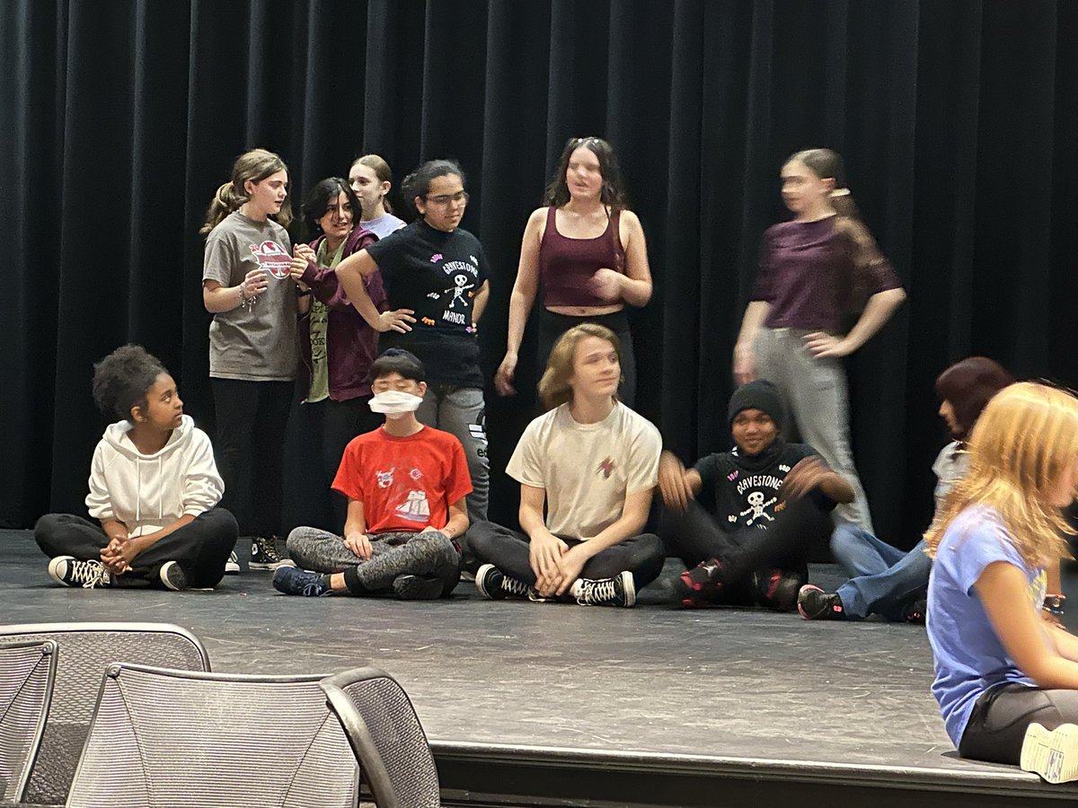 LJMS_FCPS's tweet photo. Preparations for “Matilda” are underway as our thespians are working on the opening scene choreography today. The show opens in May! #WeROARasONE https://t.co/KfTw0wDZeP
