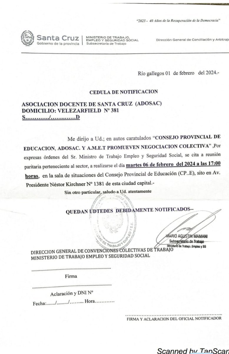 ADOSAC Provincial tweet media