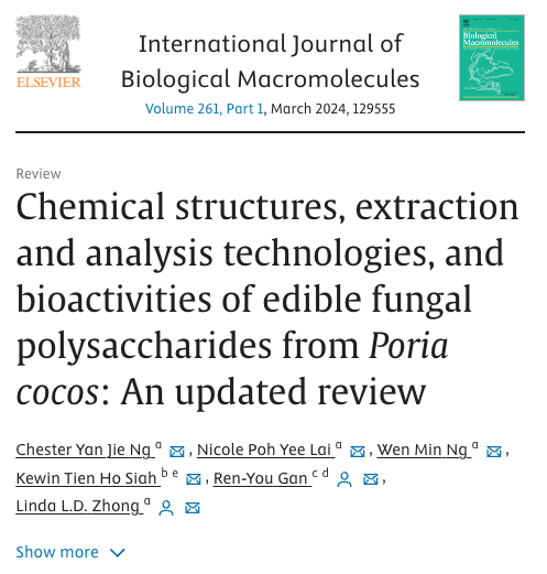KewinSiah's tweet photo. 🔥📢#Poria cocos! 🍄 Recent studies reveal its polysaccharides hold diverse benefits like antioxidants, immunomodulation, etc
▶️Our review explores their chemical structures, extraction methods & exciting applications #functionalfood #BioactiveCompounds
https://t.co/MHjhk9iOKJ https://t.co/0ZBGgSFh7S